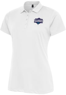Antigua Greensboro Swarm Womens White Flex Short Sleeve Polo Shirt