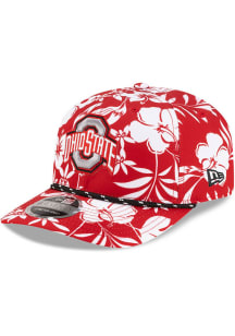New Era Ohio State Buckeyes Floral Rope 9SEVENTY SS Adjustable Hat - Red