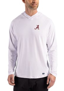 Cutter and Buck Alabama Crimson Tide Mens White Prospect Eco Long Sleeve Hoodie