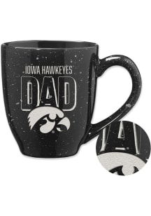 Iowa Hawkeyes Dad 16oz Speckle Ceramic Mug - Black