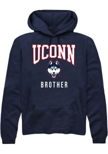 Summit Sportswear UConn Huskies Mens Navy Blue Brother Long Sleeve Hoodie