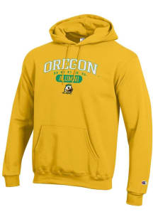 Champion Oregon Ducks Mens Yellow Pill Alumni Powerblend Long Sleeve Hoodie