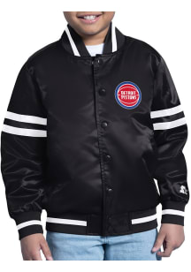 Starter Detroit Pistons Youth Black Satin Medium Weight Jacket
