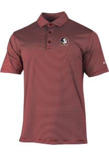 Columbia Florida State Seminoles Mens Red Heat Seal Double Hit Short Sleeve Polo