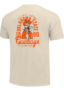 Oklahoma State Cowboys Ivory Mascot Overlay Short Sleeve T Shirt