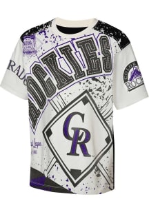 Colorado Rockies Youth Cream Top Player Short Sleeve Fashion T-Shirt