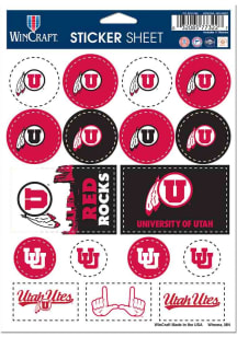 Utah Utes 5x7 Stickers - Red