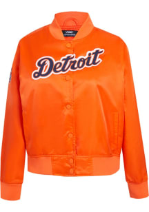 Pro Standard Detroit Tigers Womens Orange Satin Light Weight Jacket