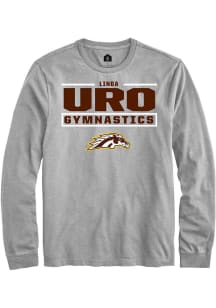 Linda Uro Western Michigan Broncos Grey NIL Stacked Box Long Sleeve Player T Shirt