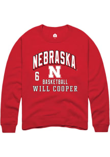 Will Cooper Nebraska Cornhuskers Mens Red NIL Arch Logo Player Crew