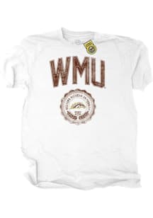 Western Michigan Broncos White Redux Crest Short Sleeve T Shirt