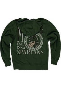 Blue 84 Michigan State Spartans Mens Green First Dibs Vault Gruff Mascot Long Sleeve Hoodie