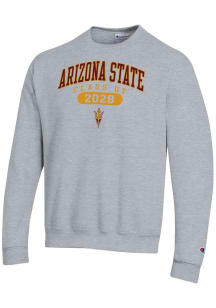 Champion Arizona State Sun Devils Mens Grey Class of 2028 Powerblend Long Sleeve Crew Sweatshirt
