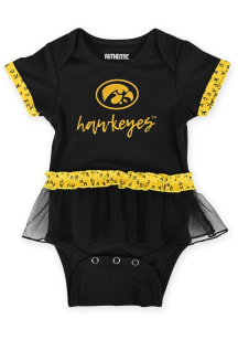 Iowa Hawkeyes Baby Black Sylvia Short Sleeve One Piece