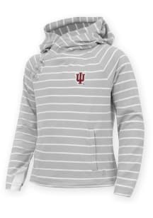 Indiana Hoosiers Girls Grey Poppy Long Sleeve Hooded Sweatshirt