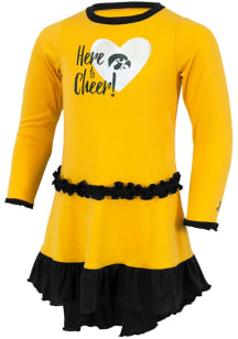 Iowa Hawkeyes Toddler Girls Black Ingrid Short Sleeve Dress