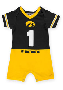 Iowa Hawkeyes Baby Black Palmer Short Sleeve One Piece