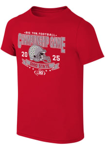 Ohio State Buckeyes Youth Red 2025 Big 10 Football Championships Short Sleeve T-Shirt