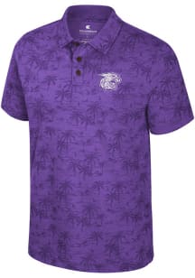 Colosseum K-State Wildcats Mens Purple Vintage Logo Short Sleeve Polo