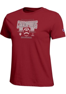 Champion Indiana Hoosiers Womens Crimson 2025 College Football Champions Core Short Sleeve T-Shirt