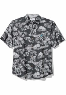 Tommy Bahama Detroit Lions Mens Black Paradise Isle Short Sleeve Dress Shirt