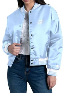 Starter Oklahoma City Thunder Womens Blue Script Satin Medium Weight Jacket