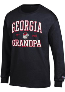 Champion Georgia Bulldogs Black Est. Date Grandpa Jersey Long Sleeve T Shirt