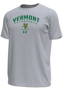 Under Armour Vermont Catamounts Grey Arch over logo Tech Stretch Short Sleeve T Shirt