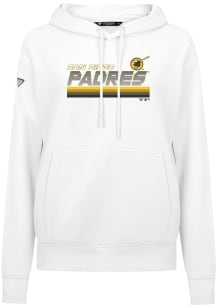 Levelwear San Diego Padres Womens White Adorn Breaker Hooded Sweatshirt