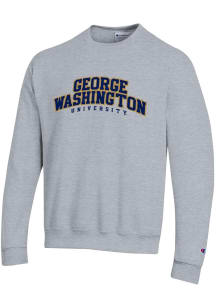 Champion George Washington Revolutionaries Mens Grey Arch Name Long Sleeve Crew Sweatshirt