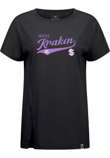 Levelwear Seattle Kraken Womens Black Influx Glide Short Sleeve T-Shirt