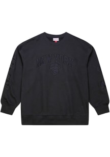 Mitchell and Ness New York Knicks Mens Black Phantom Long Sleeve Fashion Sweatshirt