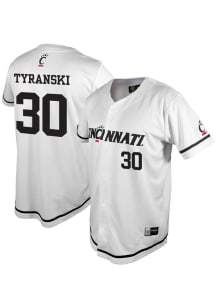 Ryan Tyranski  Cincinnati Bearcats Mens White NIL Baseball Jersey