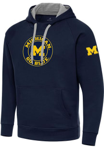 Antigua Michigan Wolverines Mens Navy Blue Victory Long Sleeve Hoodie