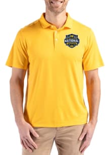 Cutter and Buck Michigan Wolverines Mens Yellow 2026 MBB Champions Coastline Eco Short Sleeve Polo