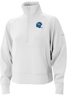 Columbia Pitt Panthers Womens White Vault Heat Seal Wickham Hills Qtr Zip Pullover