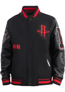 Mens Houston Rockets Pro Standard Mens Old English Wool Heavyweight Jacket - Black