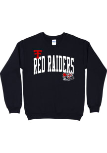 B-Unlimited Texas Tech Red Raiders Womens Black Mixed Crew Crew Sweatshirt