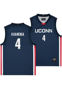 Nikolas Khamenia  Campus Ink UConn Huskies Youth NIL Navy Blue Basketball Jersey