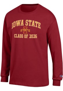 Champion Iowa State Cyclones Cardinal Font Class of 2026 Jersey Long Sleeve T Shirt
