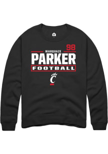 Marquaze Parker Cincinnati Bearcats Mens Black Football NIL Stacked Box Player Crew