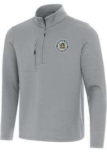 Antigua Drexel Dragons Mens Ash Insider Thomas R. Kline School of Law Long Sleeve Qtr Zip Pullover