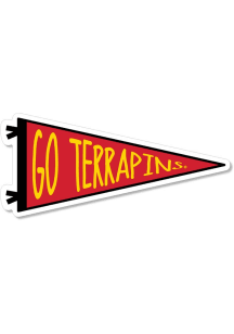 Maryland Terrapins 3.5" Go Terrapins Pennant Rugged Stickers - Red