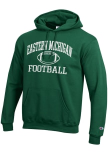 Champion Eastern Michigan Eagles Mens Green Football Icon Powerblend Long Sleeve Hoodie
