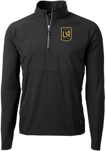 Cutter and Buck Los Angeles FC Mens Black Adapt Eco Hybrid Long Sleeve Qtr Zip Pullover