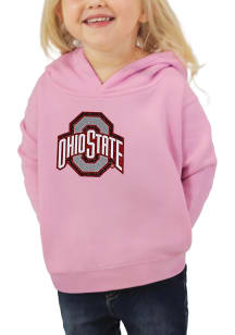 Little King Ohio State Buckeyes Toddler Pink Glitter Long Sleeve Hooded Sweatshirt