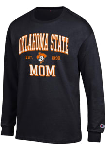 Champion Oklahoma State Cowboys Black EST Date Mom Jersey Long Sleeve T Shirt