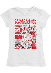 Vive La Fete Canada National Team Toddler Girls White Lexie Short Sleeve T-Shirt