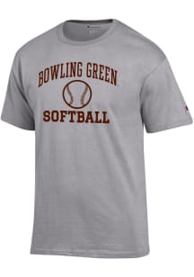 Champion Bowling Green Falcons Grey Softball Icon Jersey Short Sleeve T Shirt
