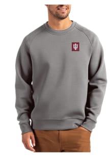 Cutter and Buck Indiana Hoosiers Mens Graphite Roam Long Sleeve Crew Sweatshirt